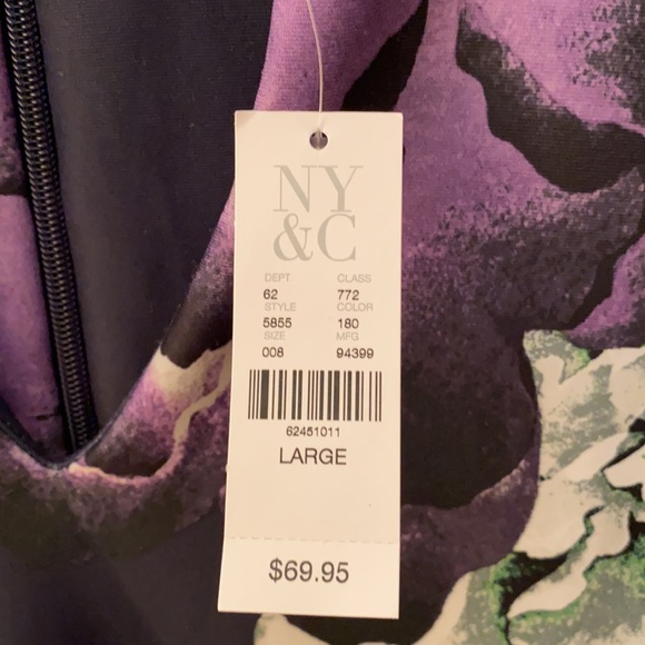 NY&Co Navy/Purple Dress - Picture 3 of 5